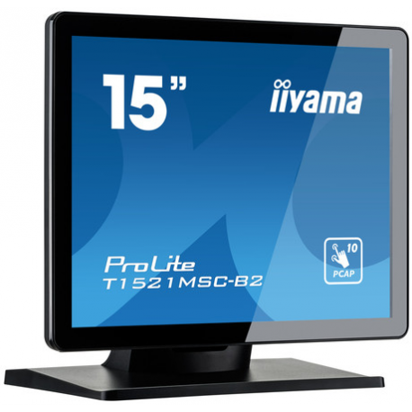 iiyama ProLite T1521MSC-B2 - LED monitor - 15" - touchscreen - 1024 x 768 - TN - 370 cd / m² - 800:1 - 8 ms - HDMI, VGA - speakers - matte black - 1
