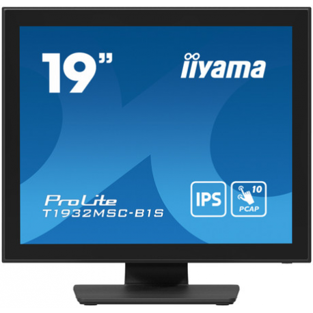 iiyama ProLite T1932MSC-B1S - LCD monitor - 19" - touchscreen - 1280 x 1024 - IPS - 250 cd / m² - 1000:1 - 14 ms - HDMI, VGA, DisplayPort - speakers - matte black - 0