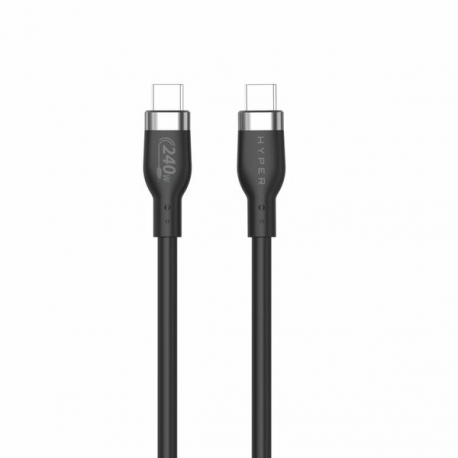 HyperJuice - USB cable - 24 pin USB-C (M) to 24 pin USB-C (M) - USB 2.0 - 2 m - extended power range (EPR), USB Power Delivery (240W) - black - 0