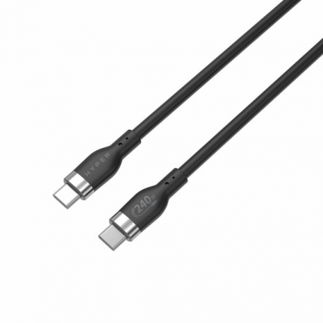 HyperJuice - USB cable - 24 pin USB-C (M) to 24 pin USB-C (M) - USB 2.0 - 2 m - extended power range (EPR), USB Power Delivery (240W) - black - 2