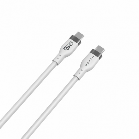 HyperJuice - USB cable - 24 pin USB-C (M) to 24 pin USB-C (M) - USB 2.0 - 2 m - extended power range (EPR), USB Power Delivery (240W) - white - 1