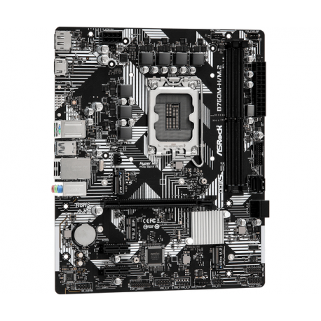 ASRock B760M-H / M.2 - Motherboard - micro ATX - LGA1700 Socket - B760 Chipset - USB 3.2 Gen 1, USB-C 3.2 Gen 1 - Gigabit LAN - onboard graphics (CPU required) - HD Audio (8-channel) - 4