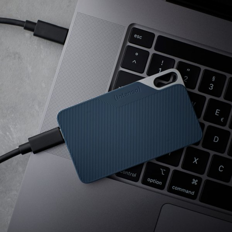 Intenso TX100 - SSD - 500 GB - external (portable) - USB 3.2 Gen 1x1 (USB-C connector) - grey-blue - 6