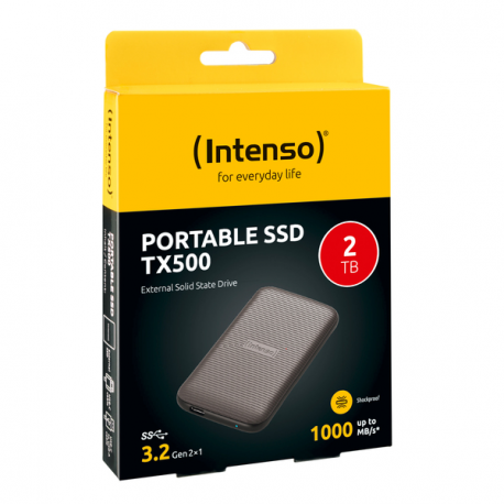 Intenso TX500 - SSD - 2 TB - external (portable) - USB 3.2 Gen 2x1 (USB-C connector) - brown - 2