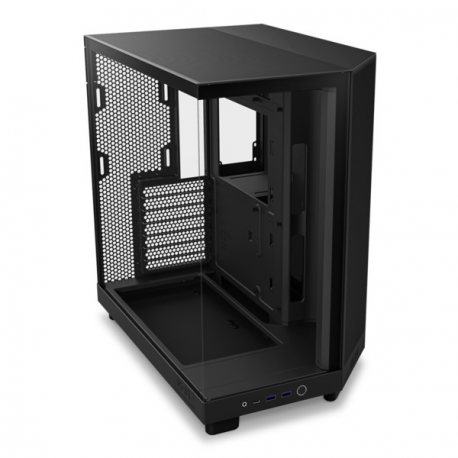 NZXT H series H6 Flow - Mid tower - ATX - windowed side panel (tempered glass) - no power supply - matte black - USB/Audio - 4