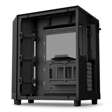 NZXT H series H6 Flow - Mid tower - ATX - windowed side panel (tempered glass) - no power supply - matte black - USB/Audio - 7