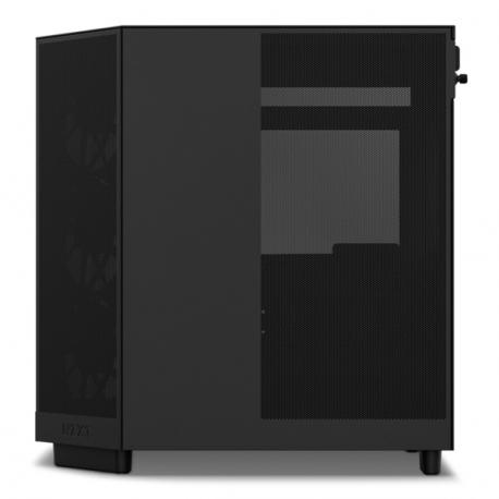 NZXT H series H6 Flow - Mid tower - ATX - windowed side panel (tempered glass) - no power supply - matte black - USB/Audio - 9
