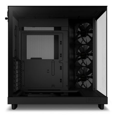 NZXT H series H6 Flow - Mid tower - ATX - windowed side panel (tempered glass) - no power supply - matte black - USB/Audio - 10