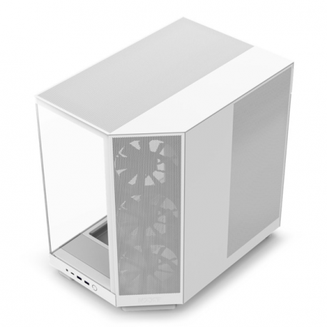 NZXT H series H6 Flow - Mid tower - ATX - windowed side panel (tempered glass) - no power supply - matt white - USB/Audio - 6