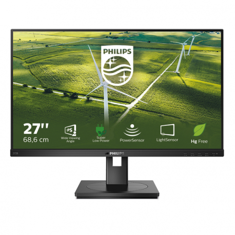 Philips B Line 272B1G - LED monitor - 27" - 1920 x 1080 Full HD (1080p) @ 75 Hz - IPS - 250 cd / m² - 1000:1 - 4 ms - HDMI, DVI-D, VGA, DisplayPort - speakers - black texture - 8