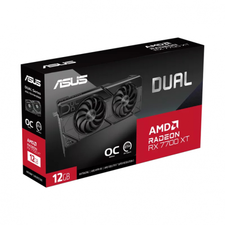 ASUS Dual Radeon RX 7700 XT 12GB - OC Edition - graphics card - Radeon RX 7700 XT - 12 GB GDDR6 - PCIe 4.0 - HDMI, 3 x DisplayPort - box - 4