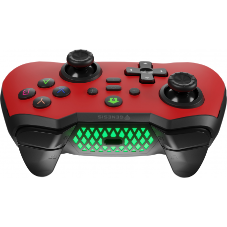 Genesis Mangan 400 - Gamepad - 19 buttons - wireless - Bluetooth - red - for PC, Nintendo Switch, Android, iOS, MAC, Steam Deck, Asus Rog Ally - 3
