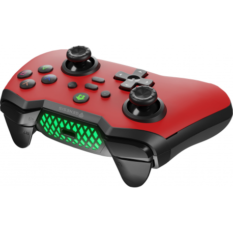 Genesis Mangan 400 - Gamepad - 19 buttons - wireless - Bluetooth - red - for PC, Nintendo Switch, Android, iOS, MAC, Steam Deck, Asus Rog Ally - 4