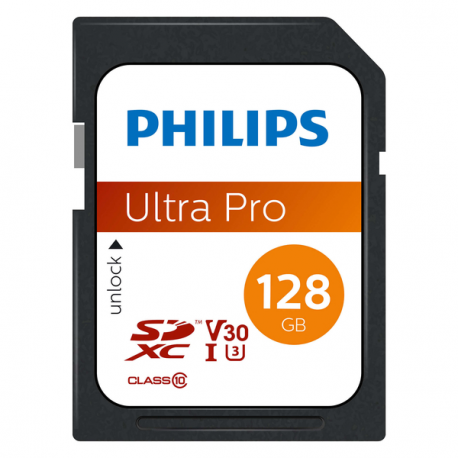 Philips FM12SD65B - Flash memory card - 128 GB - Video Class V30 / UHS-I U3 / Class10 - SDXC UHS-I - 0