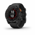 Garmin fenix 7 Pro Solar - 47 mm - slate grey - sport watch with band - silicone - black - wrist size: 125-208 mm - display 1.3" - 32 GB - Bluetooth, Wi-Fi, ANT+ - 79 g