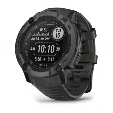 Garmin Instinct 2X Solar - 50 mm - fiber-reinforced polymer - Yes smart watch with band - wrist size: 145-228 mm - monochrome - 64 MB - Bluetooth, ANT+ - 67 g - graphite - 0