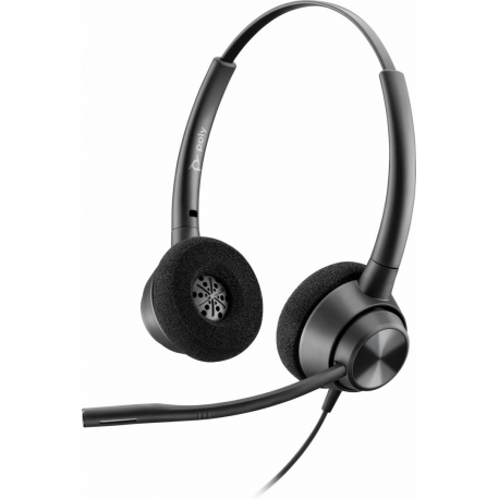 Poly EncorePro 320 - EncorePro 300 series - headset - on-ear - wired - USB-C - black - Certified for Microsoft Teams - 0