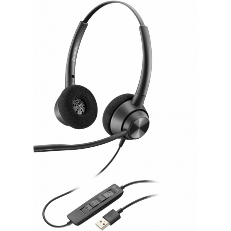 Poly EncorePro 310 - EncorePro 300 series - headset - on-ear - wired - USB-A - black - 0