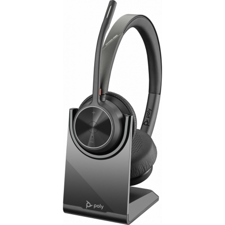 Poly Voyager 4320 - Voyager 4300 UC series - headset - on-ear - Bluetooth - wireless, wired - USB-C - black - Zoom Certified - 0