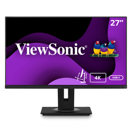 ViewSonic VG2756-4K - LED monitor - 27" - 3840 x 2160 4K - IPS - 350 cd / m² - 1000:1 - 5 ms - 2xHDMI, DisplayPort, USB-C - speakers - 0