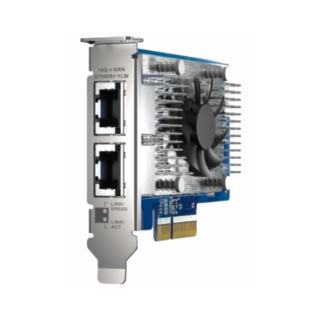 QNAP QXG-10G2T - Network adapter - PCIe 3.0 x4 low profile - 100M / 1G / 2.5G / 5G / 10 Gigabit Ethernet x 2 - for QNAP QGD-1600 - 3