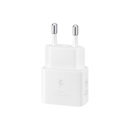 Samsung EP-T2510X - Power adapter - with data cable - 25 Watt - 3 A - PD 3.0, SFC, PD / PPS (24 pin USB-C) - on cable: USB-C - white - 0
