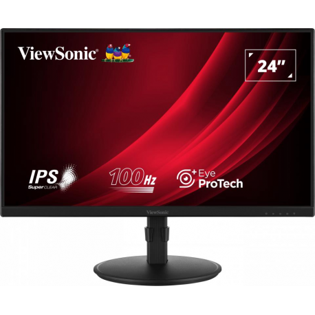 ViewSonic VG2408A - LED monitor - 24" (23.8" viewable) - 1920 x 1080 Full HD (1080p) @ 100 Hz - IPS - 250 cd / m² - 1300:1 - 5 ms - HDMI, VGA, DisplayPort - speakers - 0