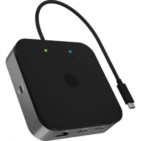 ICY BOX 7-in-1 - Docking station - USB-C 3.2 Gen 2 / Thunderbolt 3 / Thunderbolt 4 - HDMI, DP - GigE - 0