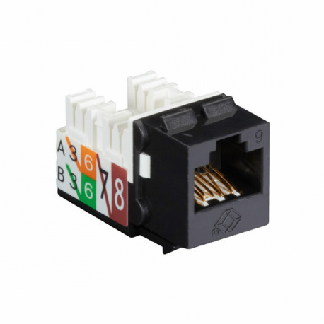 Black Box GigaTrue2 CAT6 Jack - Modular insert - CAT 6 - RJ-45 - black (pack of 25) - 0