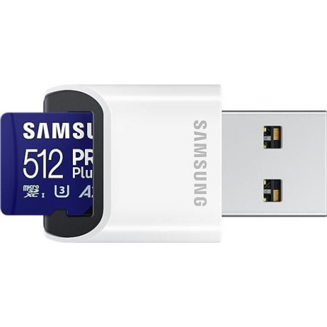 Samsung PRO Plus MB-MD512SB - Flash memory card - 512 GB - A2  /  Video Class V30  /  UHS-I U3  /  Class10 - microSDXC UHS-I - blue - 1