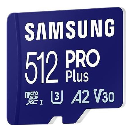 Samsung PRO Plus MB-MD512SB - Flash memory card - 512 GB - A2  /  Video Class V30  /  UHS-I U3  /  Class10 - microSDXC UHS-I - blue - 3
