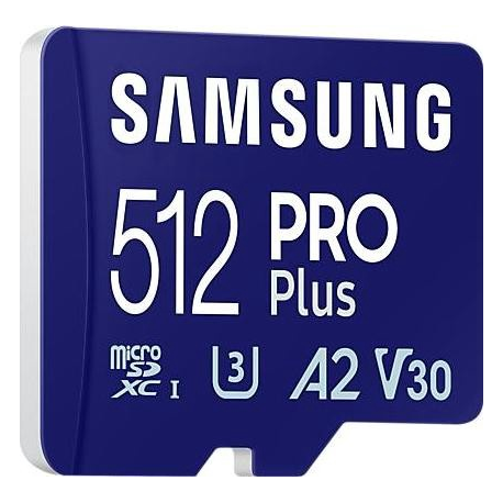Samsung PRO Plus MB-MD512SB - Flash memory card - 512 GB - A2  /  Video Class V30  /  UHS-I U3  /  Class10 - microSDXC UHS-I - blue - 4