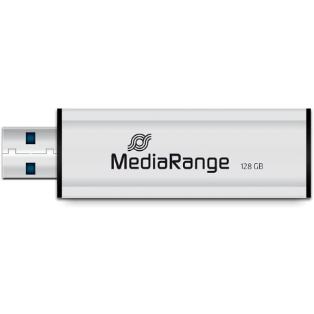 MediaRange - USB flash drive - 128 GB - USB 3.0 - black, silver - 0