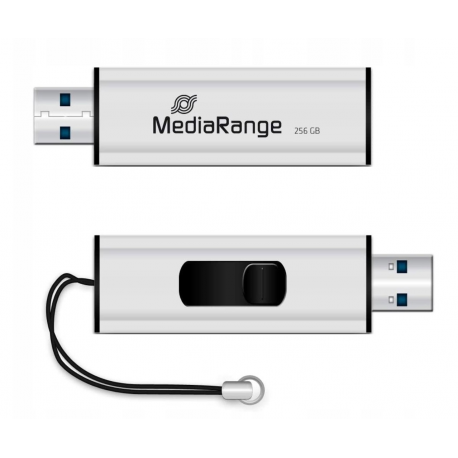MediaRange - USB flash drive - 256 GB - USB 3.0 - black, silver - 1