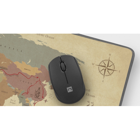 Natec STORK - Mouse - optical - 3 buttons - wireless - 2.4 GHz - USB wireless receiver - black - 8