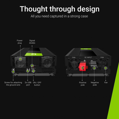 Orvaldi INV24-1KW - UPS - AC 220/230/240 V - 1000 Watt - no battery - output connectors: 2 - 3