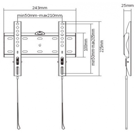 Gembird WM-42F-01 - Mounting kit (wall mount) - for TV - fixed - steel - fine texture black - screen size: 23"-42" - 2