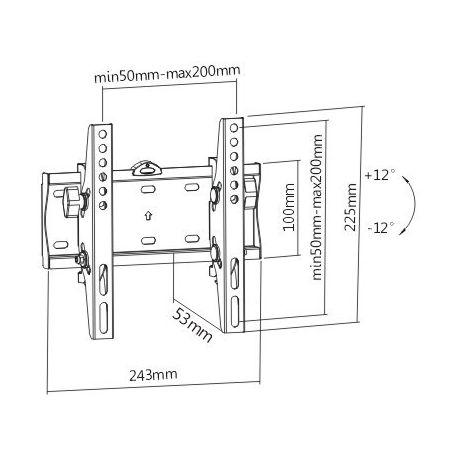 Gembird WM-42T-02 - Mounting kit (wall mount) - for TV - tilt - steel - fine texture black - screen size: 23"-42" - 4