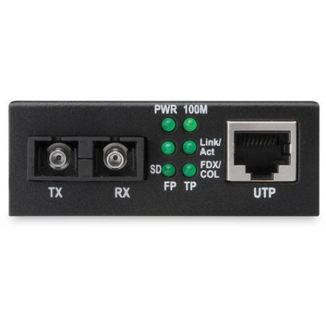 DIGITUS DN-82021-1 - Fibre media converter - 100Mb LAN - 10Base-T, 100Base-FX, 100Base-TX - RJ-45 / SC single-mode - up to 20 km - 1310 nm - 2