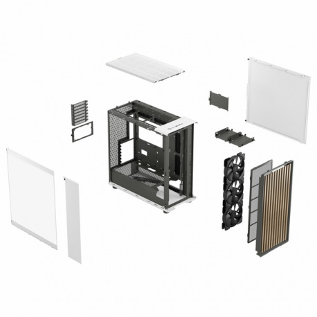Fractal Design North XL - Tower - extended ATX - windowed side panel (tempered glass) - no power supply (ATX) - chalk white - USB / Audio / Mic - 23