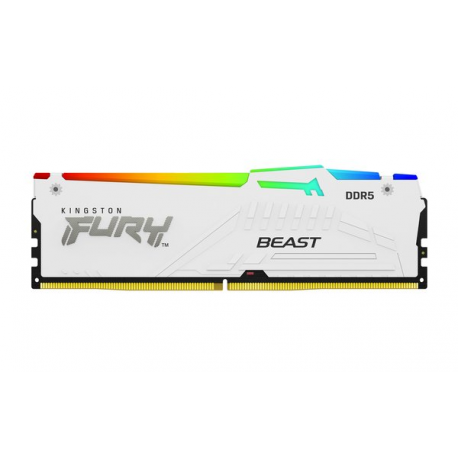 Kingston FURY Beast RGB - DDR5 - kit - 64 GB: 2 x 32 GB - DIMM 288-pin - 6000 MHz  /  PC5-48000 - CL30 - 1.4 V - unbuffered - on-die ECC - white - 17