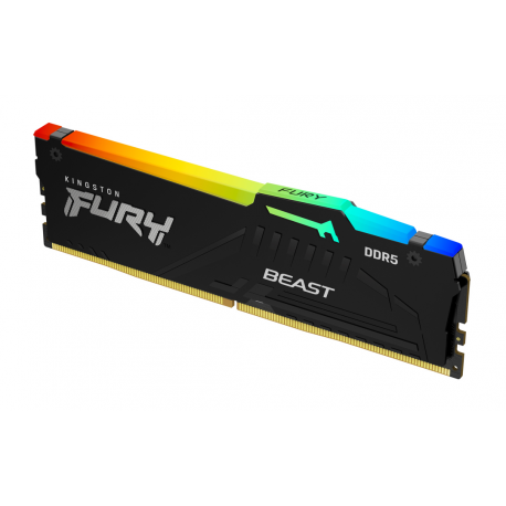 Kingston FURY Beast RGB - DDR5 - module - 32 GB - DIMM 288-pin - 6000 MHz  /  PC5-48000 - CL30 - 1.4 V - unbuffered - on-die ECC - black - 0