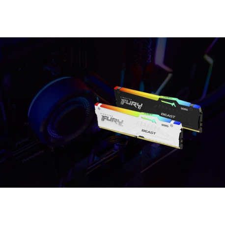 Kingston FURY Beast RGB - DDR5 - module - 16 GB - DIMM 288-pin - 6000 MHz  /  PC5-48000 - CL30 - 1.4 V - unbuffered - on-die ECC - black - 16