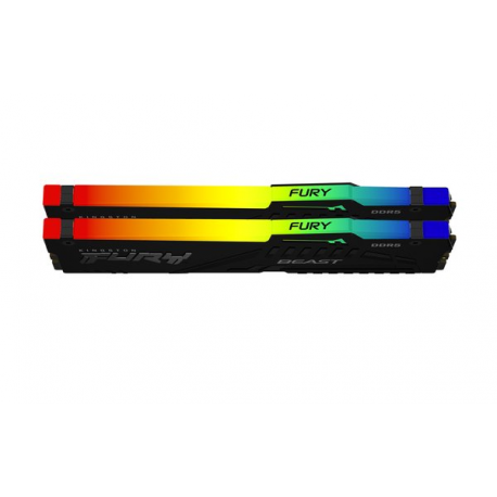 Kingston FURY Beast RGB - DDR5 - kit - 16 GB: 2 x 8 GB - DIMM 288-pin - 6000 MHz  /  PC5-48000 - CL30 - 1.4 V - unbuffered - on-die ECC - black - 6