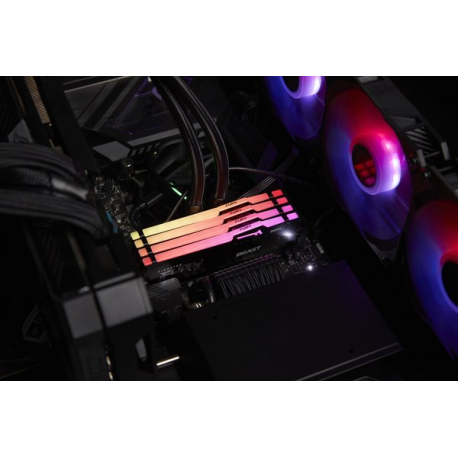 Kingston FURY Beast RGB - DDR5 - kit - 32 GB: 2 x 16 GB - DIMM 288-pin - 6000 MHz  /  PC5-48000 - CL30 - 1.4 V - unbuffered - on-die ECC - black - 8