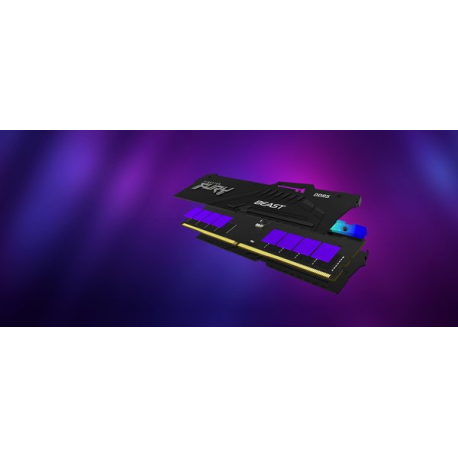 Kingston FURY Beast RGB - DDR5 - kit - 32 GB: 2 x 16 GB - DIMM 288-pin - 6000 MHz  /  PC5-48000 - CL30 - 1.4 V - unbuffered - on-die ECC - black - 9