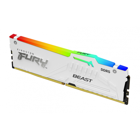 Kingston FURY Beast RGB - DDR5 - module - 16 GB - DIMM 288-pin - 6000 MHz  /  PC5-48000 - CL30 - 1.4 V - unbuffered - on-die ECC - white - 0