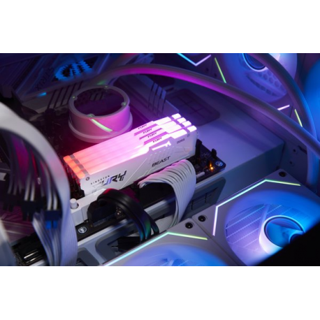 Kingston FURY Beast RGB - DDR5 - module - 16 GB - DIMM 288-pin - 6000 MHz  /  PC5-48000 - CL30 - 1.4 V - unbuffered - on-die ECC - white - 5