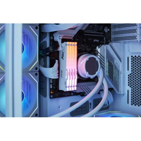 Kingston FURY Beast RGB - DDR5 - module - 16 GB - DIMM 288-pin - 6000 MHz  /  PC5-48000 - CL30 - 1.4 V - unbuffered - on-die ECC - white - 15