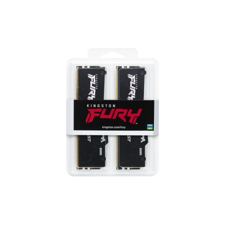 Kingston FURY Beast RGB - DDR5 - kit - 64 GB: 2 x 32 GB - DIMM 288-pin - 6400 MHz  /  PC5-51200 - CL32 - 1.4 V - unbuffered - on-die ECC - black - 14